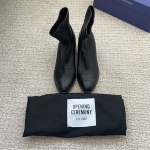 Opening Ceremony Livv Leather Black Stretch Sock Boots